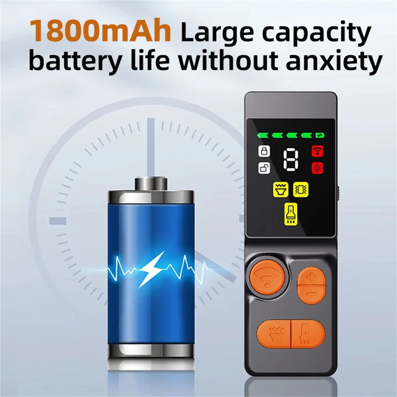 A19 4-głowicowy ultradźwiękowy odstraszacz psów z cyfrowym wyświetlaczem, urządzenie treningowe z regulowaną częstotliwością, prezent z wbudowaną latarką LED - Czarny+Pomarańczowy