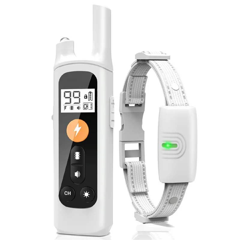 789 Rechargeable Dog Training Collar Gift Electric Shock Vibration Anti Bark Pet Collar with Sound and Light, 1 Remote + 1 Receiver