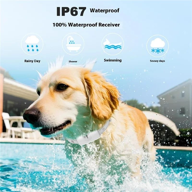 789 Rechargeable Dog Training Collar Gift Electric Shock Vibration Anti Bark Pet Collar with Sound and Light, 1 Remote + 2 Receiver