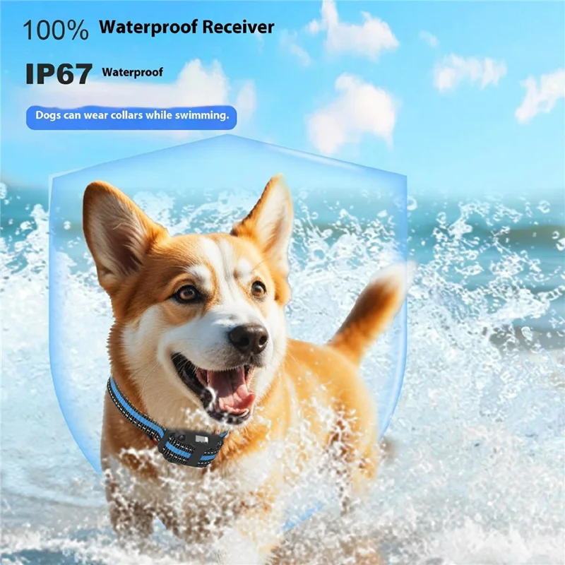 755 Remote Pet Training Collar Rechargeable Waterproof Electric Shock Anti Bark Device Gift for Dogs, 1 Remote + 2 Receiver
