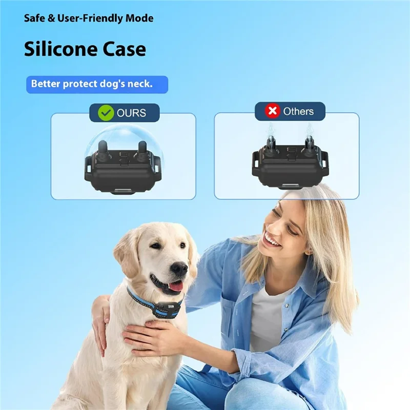 755 Remote Pet Training Collar Rechargeable Waterproof Electric Shock Anti Bark Device Gift for Dogs, 1 Remote + 2 Receiver