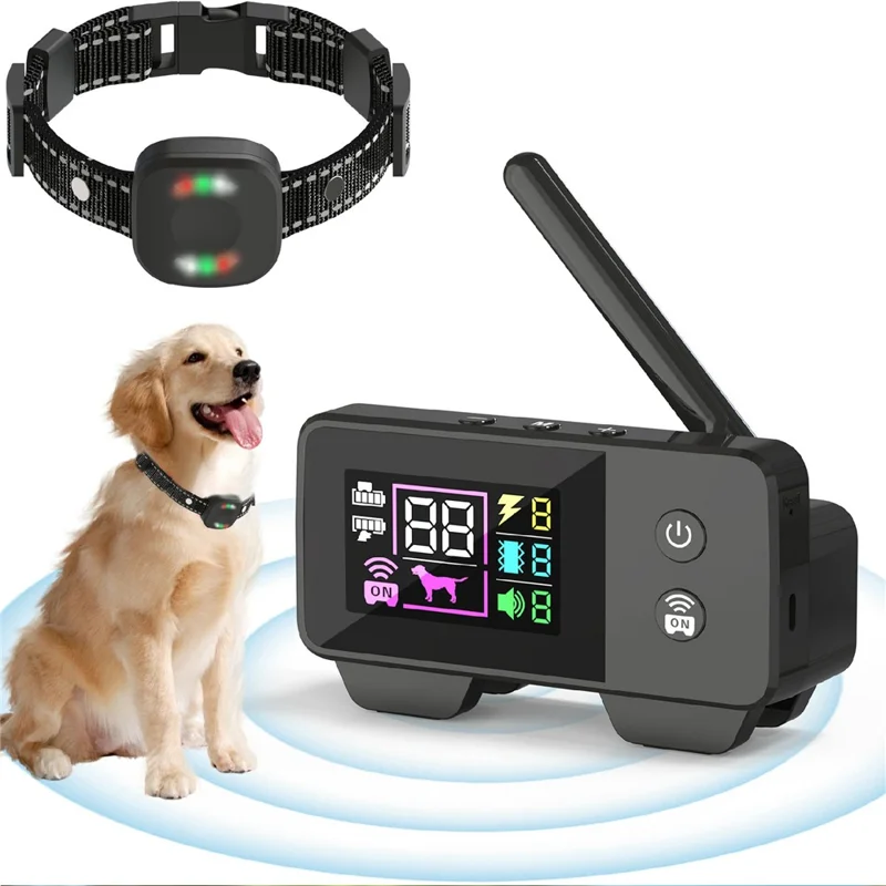 D31W Wireless Electric Pet Fence Training Collar Electric Shock Waterproof Rechargeable Anti Bark Device Gift for Dogs