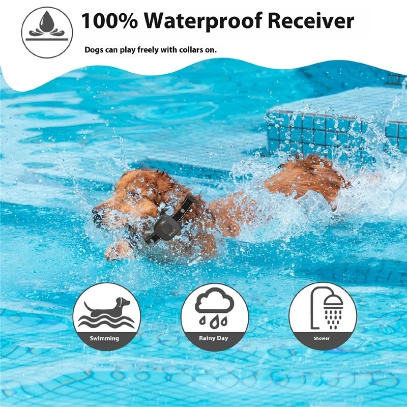 D31W Wireless Electric Pet Fence Training Collar Electric Shock Waterproof Rechargeable Anti Bark Device Gift for Dogs