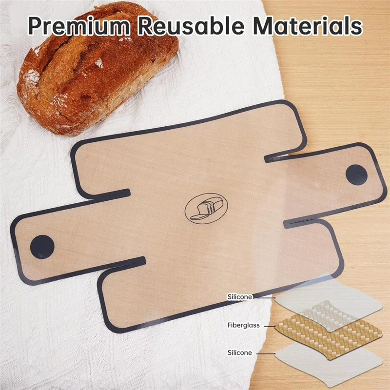 0,7 mm tyk silikonebagemåtte til toastovn / Ikke-klistrende, varmebestandig bagelinie (FDA-testet, FCM-certificeret, BPA-fri) - Grå