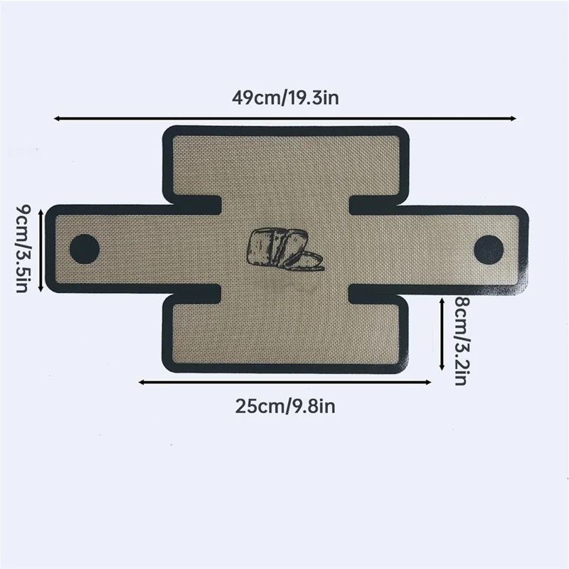 0,7 mm tyk silikonebagemåtte til toastovn / Ikke-klistrende, varmebestandig bagelinie (FDA-testet, FCM-certificeret, BPA-fri) - Grå