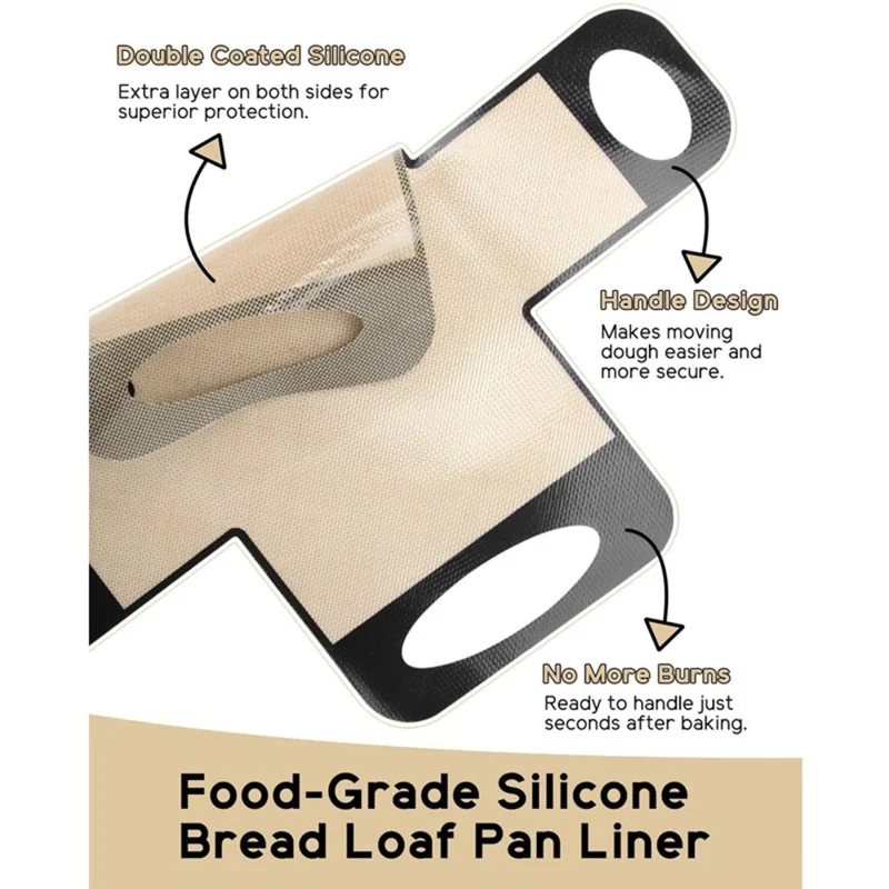 Silicone Baking Mat Non-Stick 39 x 49cm 0.4mm Thick Bread Pan Liner for Cake Molds (FDA Tested, FCM Certificate, BPA-Free) - Grey