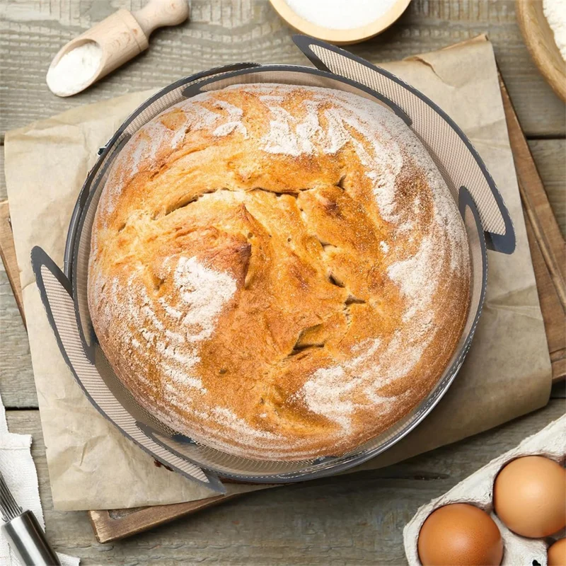 Revestimento de Silicone para Fôrma de Pão com 0,7 mm de Espessura, Antiadesivo, com Alças (Testado pela FDA, Certificado FCM, Livre de BPA) - Cinza