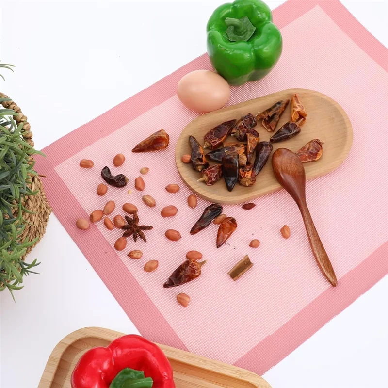 2Pcs Non Stick Silicone Baking Mat Heat Resistant Oven Liner for Bread Pizza Pastry (BPA Free, with FDA) - Red