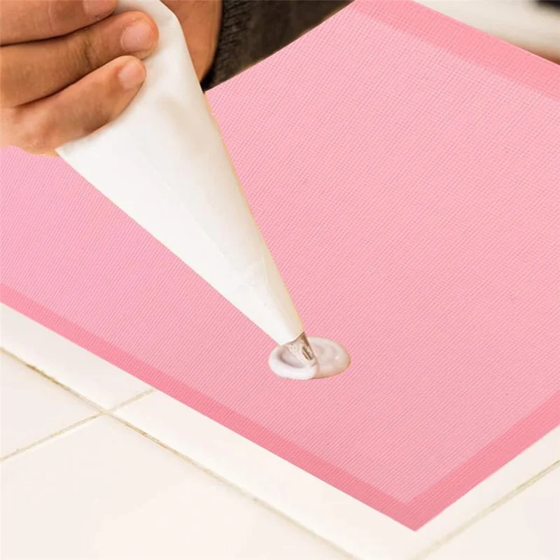 2Pcs Non Stick Silicone Baking Mat Heat Resistant Oven Liner for Bread Pizza Pastry (BPA Free, with FDA) - Red