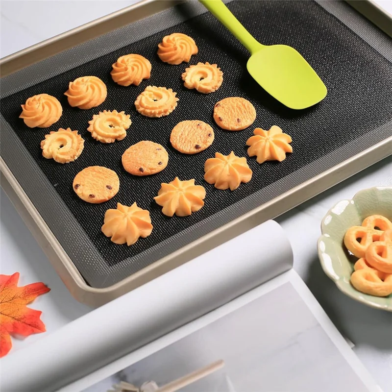 2Pcs Non Stick Silicone Baking Mat Heat Resistant Oven Liner for Bread Pizza Pastry (BPA Free, with FDA) - Red