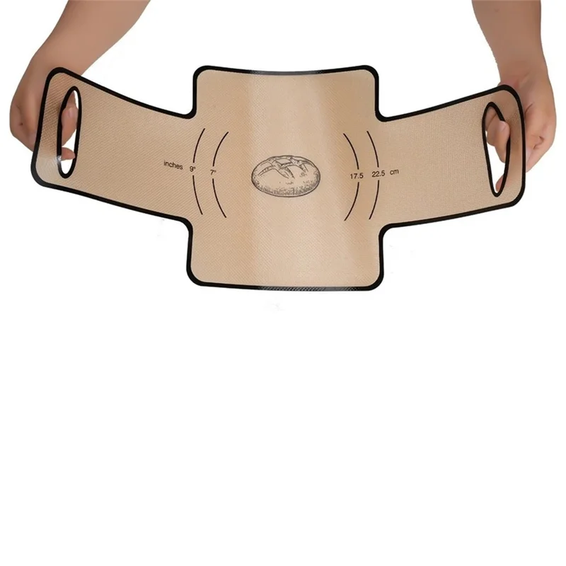 0.7mm Thickness Silicone Bread Sling 65×27cm Non Stick Silicone Bread Baking Mat with Handle for Sourdough (BPA Free, with FDA) - Grey