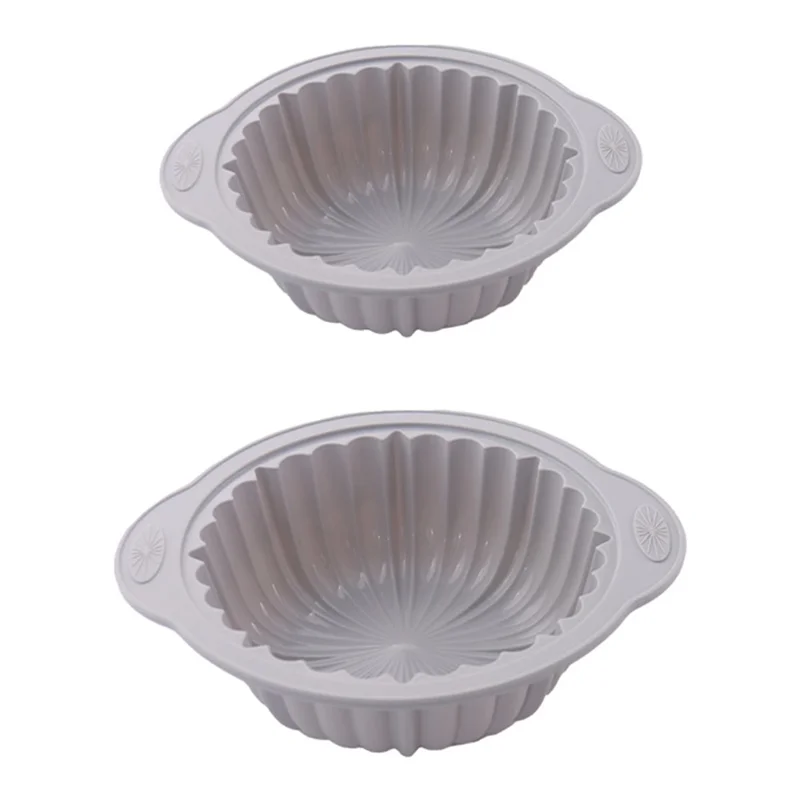 Conjunto de 2 Formas de Bolo de Silicone (Grande + Pequena) Resistente ao Calor Bandeja de Cozimento Antiderrapante para Forno (Sem FDA)