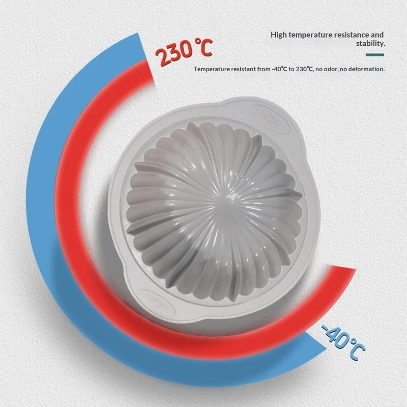 Conjunto de 2 Formas de Bolo de Silicone (Grande + Pequena) Resistente ao Calor Bandeja de Cozimento Antiderrapante para Forno (Sem FDA)