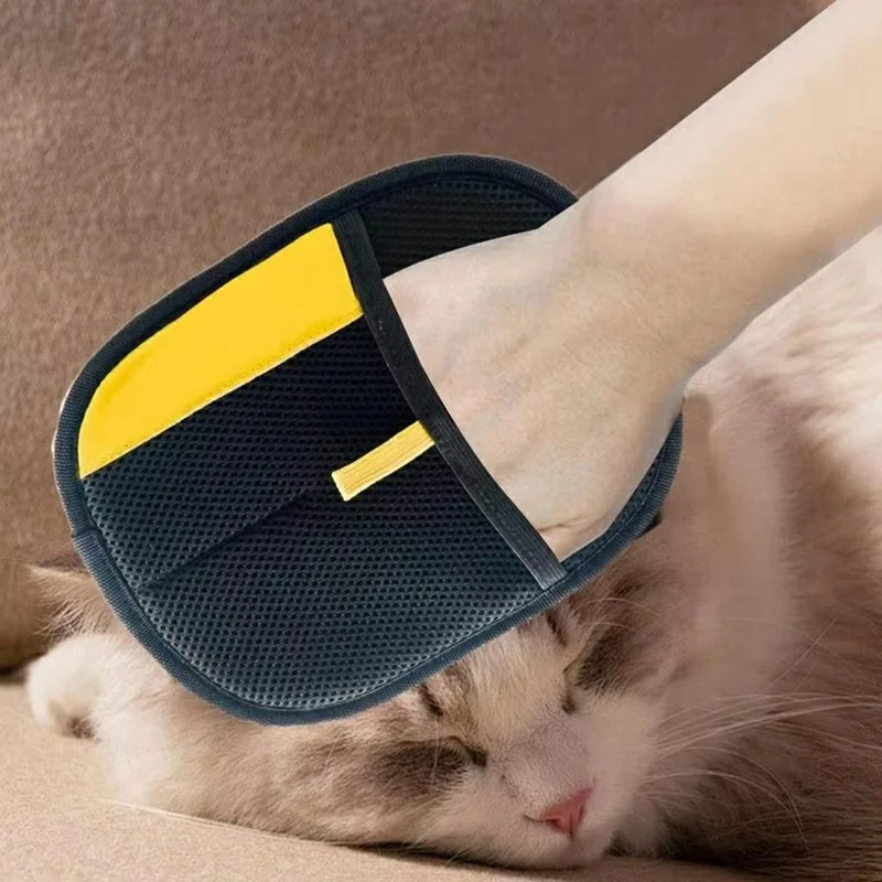 X MASTER Pet Electrostatic Hair Removal Glove for Cats Dogs Grooming Tool Carpet Clothing Cleaning Brush, 24 x 18cm - Black