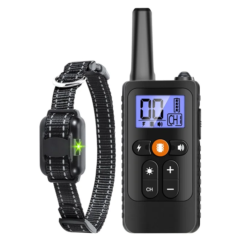 759 Collier d'éducation pour chien à distance 800 m, collier anti-aboiement rechargeable avec choc, vibration et LED