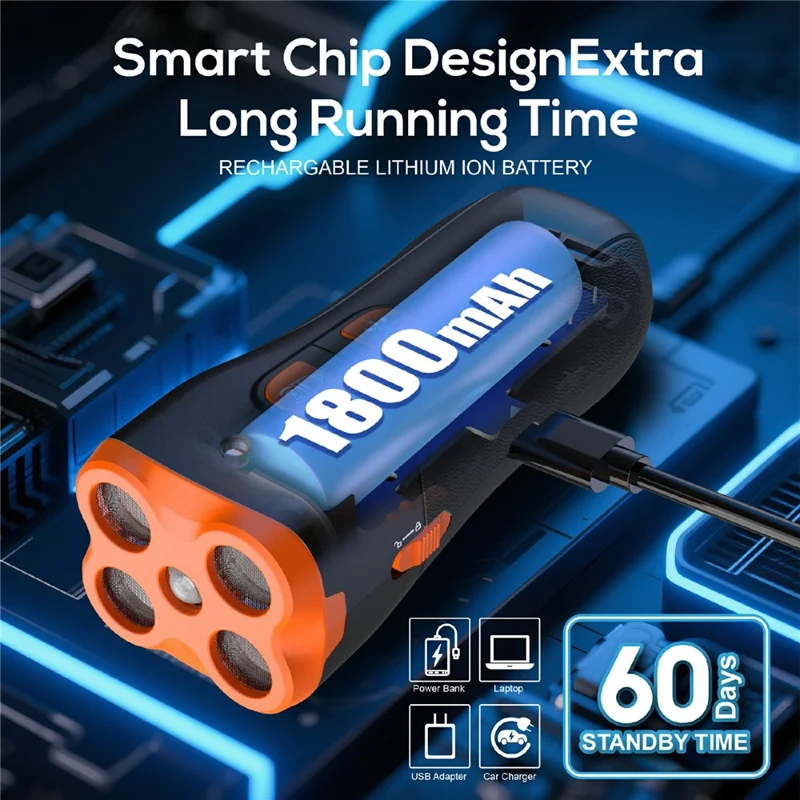 Dispositivo Portátil H6 de Treino Canino com 4 Cabeças Ultrassónicas, Dispositivo Repelente de Latidos com Lanterna LED - Laranja Preto