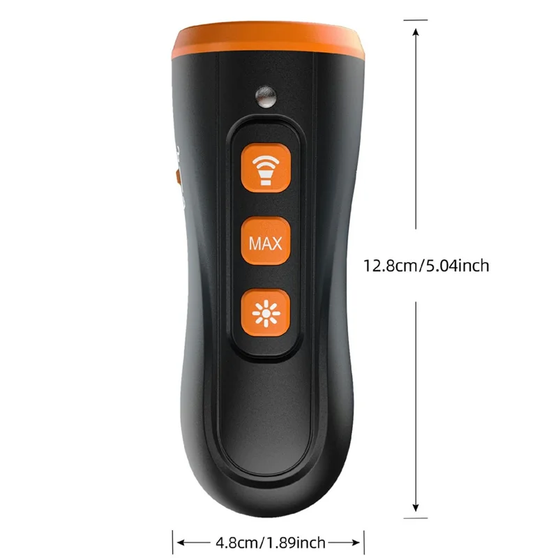 Dispositivo Portátil de Treino para Cães V7 com 3 Emissores Ultrassónicos, Dispositivo de Controlo de Latidos, com Luz LED - Laranja Preto