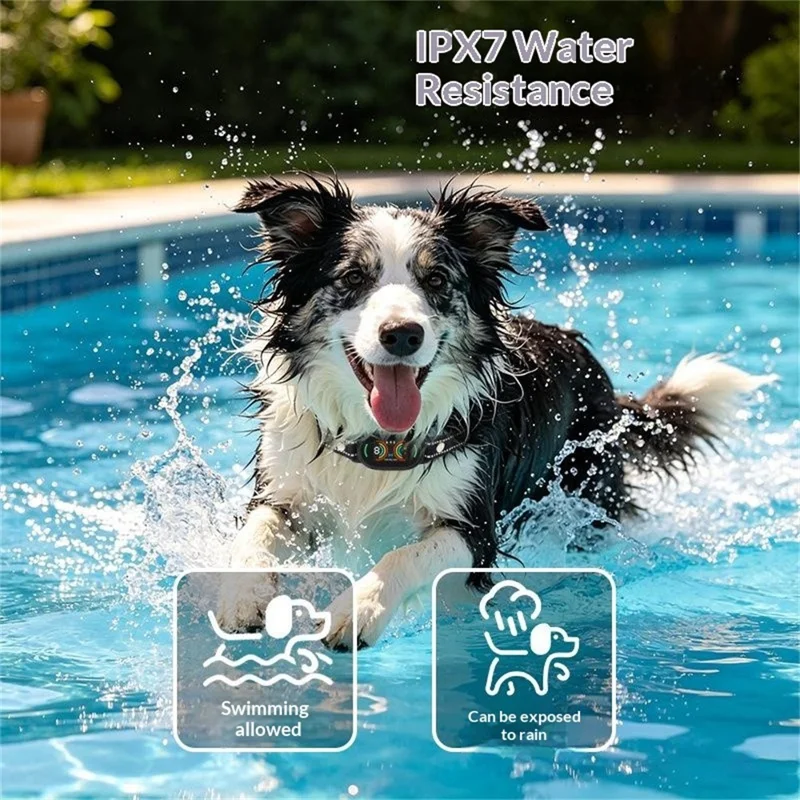 PD 215 Bark Stop Collar Rechargeable IPX7 Waterproof AI Sound Recognition Adjustable Dog Training Collar - Black