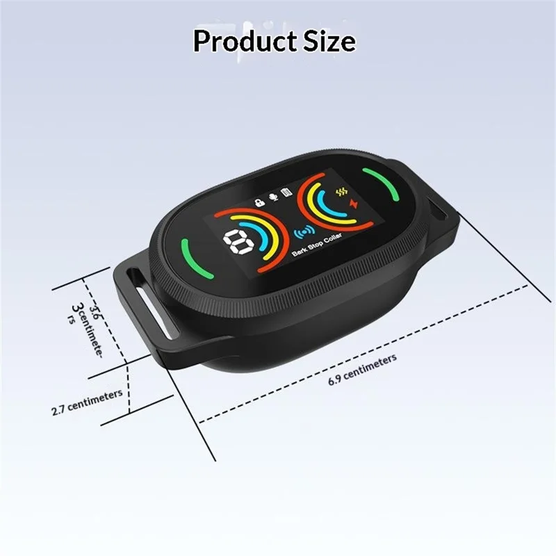PD 215 Bark Stop Collar Rechargeable IPX7 Waterproof AI Sound Recognition Adjustable Dog Training Collar - Black