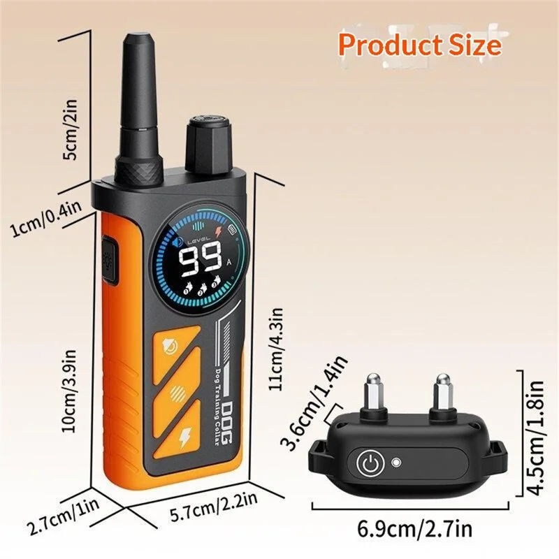 PD 511-1-TIO Remote Dog Training Collar IPX7 Waterproof 1000m Range Rechargeable Color Display Anti-Bark Shock Collar