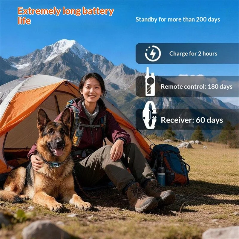 PD 511-1-TIO Remote Dog Training Collar IPX7 Waterproof 1000m Range Rechargeable Color Display Anti-Bark Shock Collar
