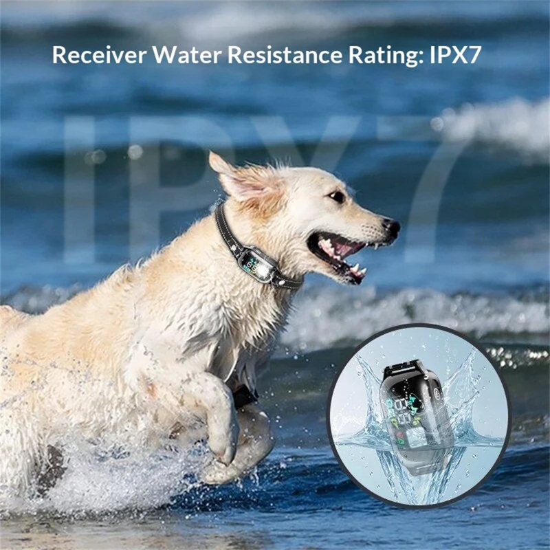 PD513-1-TIO Dog Training Collar Remote Control IPX7 Waterproof 1000M Range Auto Bark Control Shock Collar