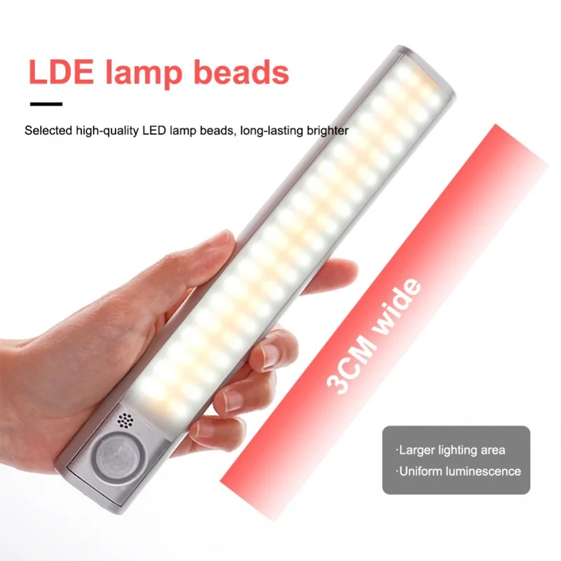 LEMONDA SMART A58 80/120/160LED USB Human Body Infrared Induction Light Lamp for Cabinet Wardrobe Kitchen - 80LED