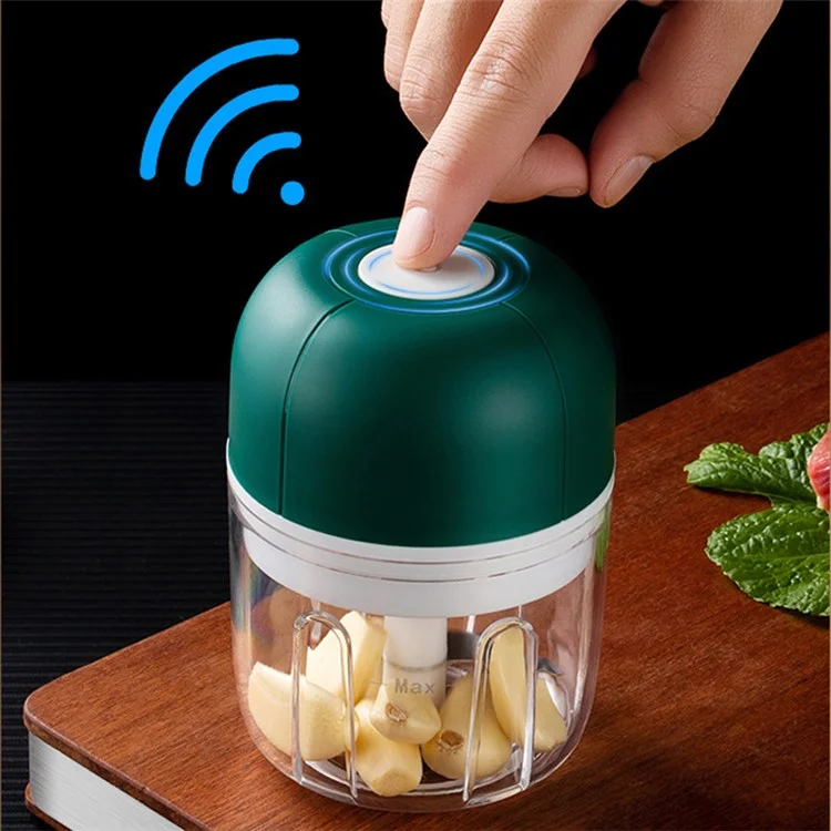 100ml Mini USB-Ladegerät Knoblauch-Zerkleinerer Küchen-Gemüse-Ingwer-Stampfer (BPA-frei, ohne FDA-Zertifikat) - Grün