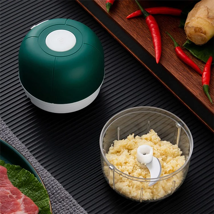 100ml Mini USB-Ladegerät Knoblauch-Zerkleinerer Küchen-Gemüse-Ingwer-Stampfer (BPA-frei, ohne FDA-Zertifikat) - Grün