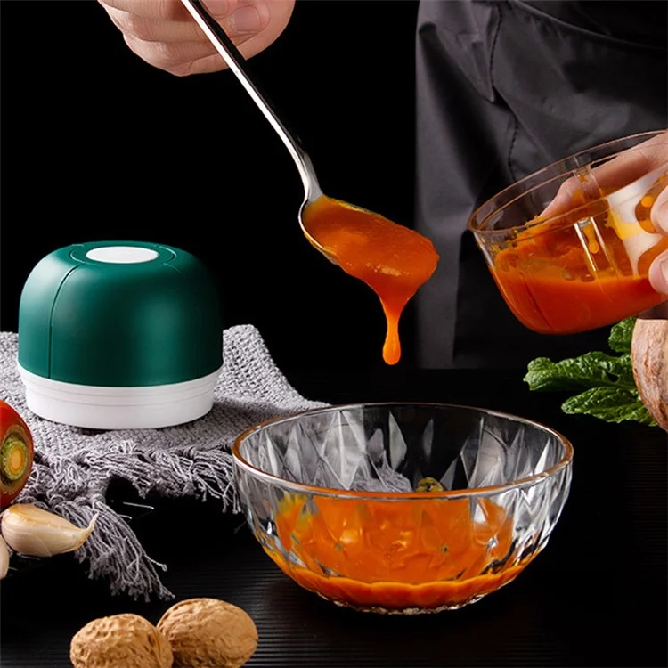 100ml Mini USB-Ladegerät Knoblauch-Zerkleinerer Küchen-Gemüse-Ingwer-Stampfer (BPA-frei, ohne FDA-Zertifikat) - Grün