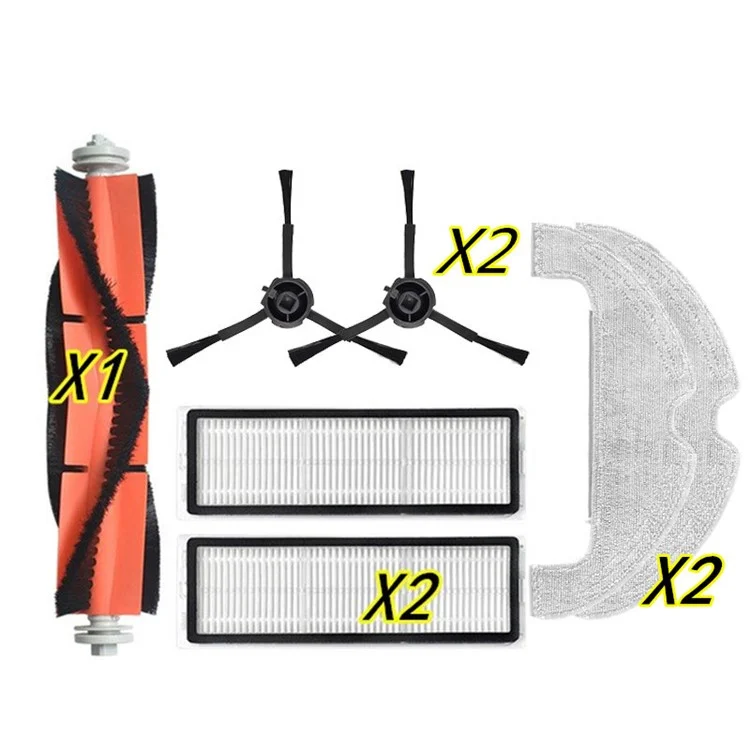 Kit de Pièces de Rechange Pour Dreame Bot Z10 Pro / L10 Plus Robot Assewer Accessoires Brussage Principal + Filtres + Pinceau Latéral + Mop