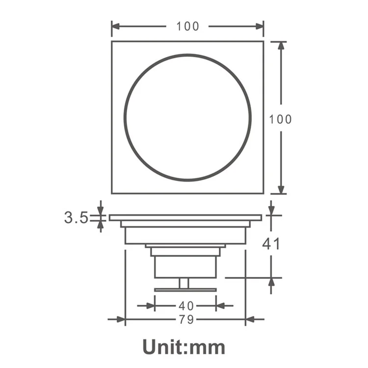 Hidep Hidl002-3 100 * 100 mm de Douche de Douche Drain de Couverture de Couverture de Couverture de Capteur de Cheveux Remplacement