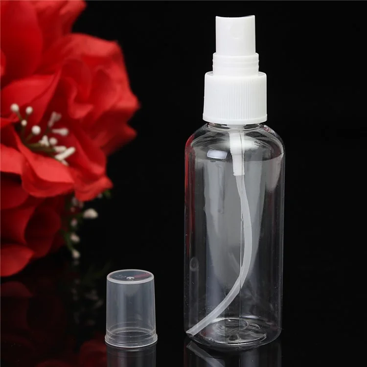 10 Stück 50ml Mini nachfüllbare Flasche tragbarer Sprühflasche Reise-Transparenz-Zerstäuber