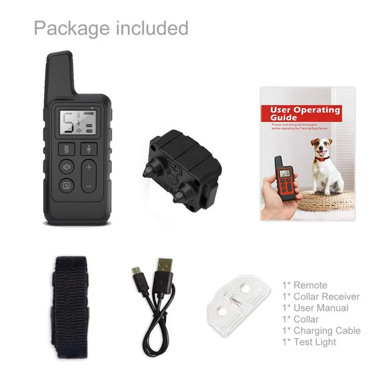 500m Remote Control Pet Gift Dog Bark Collar Electronic Vibration Bark Shock Collar - Orange