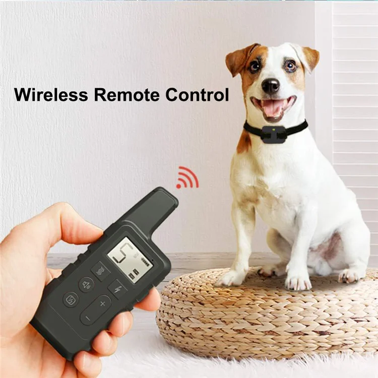 500m Remote Control Pet Dog Bark Collar Electronic Vibration Bark Shock Collar - Red