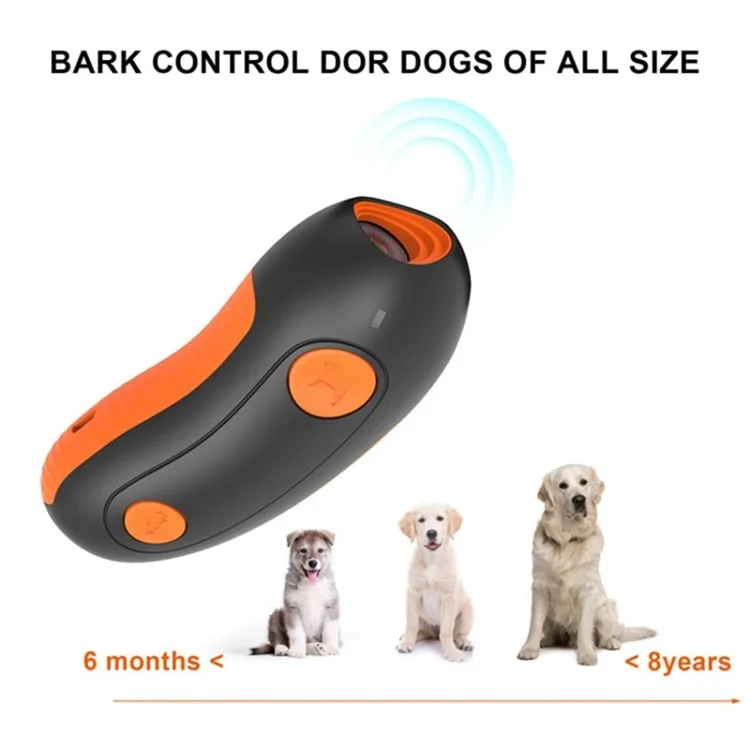 Dispositivo Anti-Abbaio Ultrasonico D2 per Cani, Dispositivo Antilatra del Cane Ricaricabile Portatile, Repellente per Cani, Correttore di Comportamento per Cani