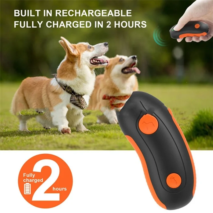 Dispositivo Anti-Abbaio Ultrasonico D2 per Cani, Dispositivo Antilatra del Cane Ricaricabile Portatile, Repellente per Cani, Correttore di Comportamento per Cani