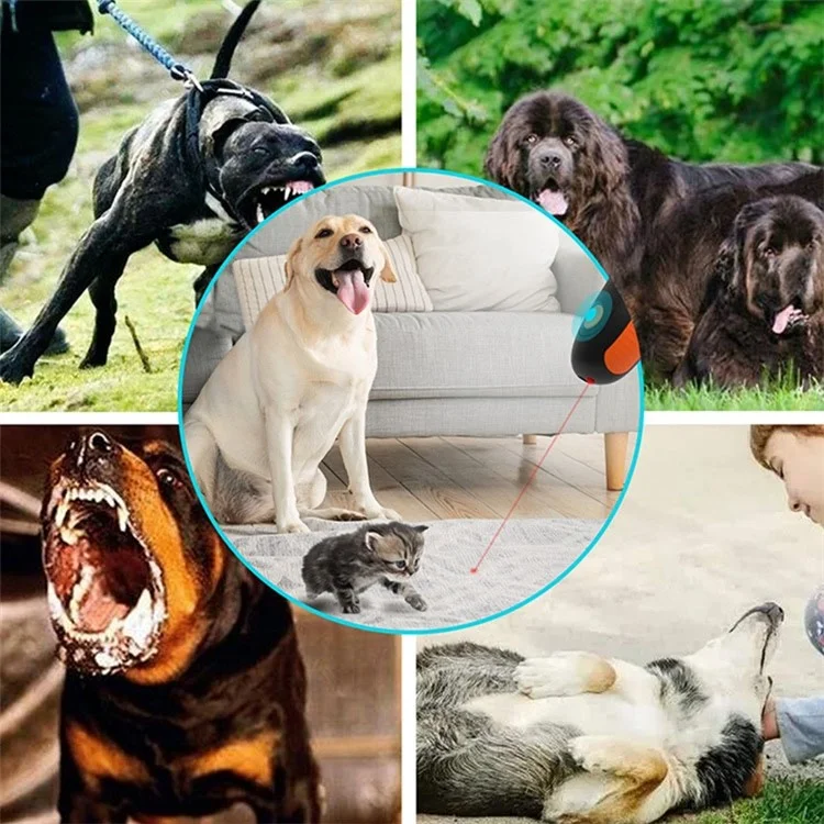 Dispositivo Anti-Abbaio Ultrasonico D2 per Cani, Dispositivo Antilatra del Cane Ricaricabile Portatile, Repellente per Cani, Correttore di Comportamento per Cani