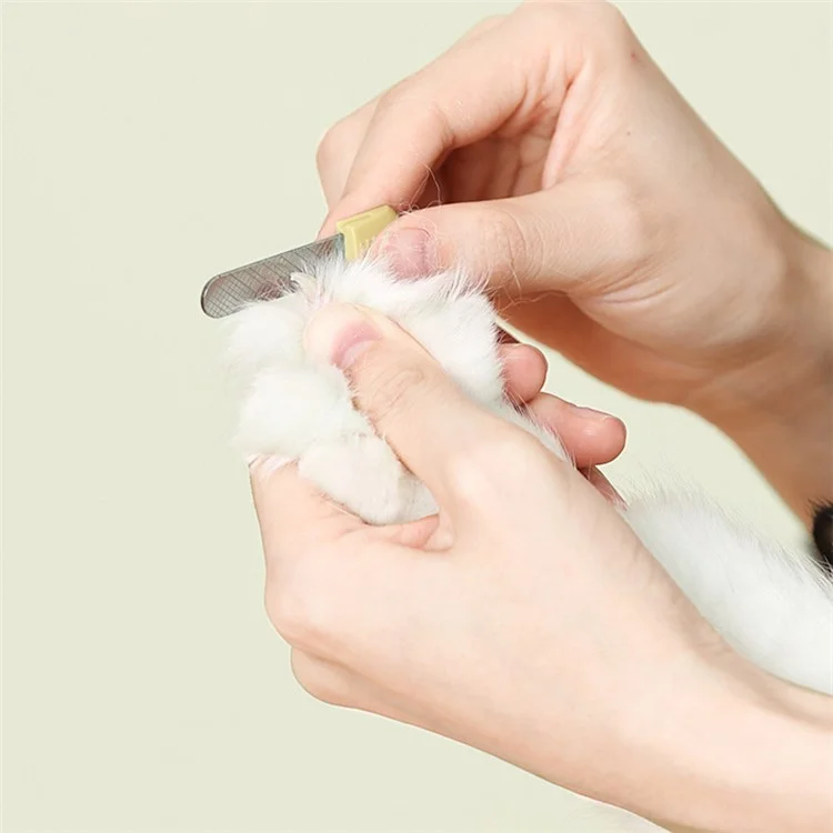 AIWO Banana Shape Pet Nail Clipper Anti-Cutting Blood Line Dog Cat Claw Trimmer with LED Light ST - Luz Púrpura / Amarillo