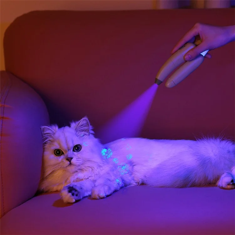 AIWO Banana Shape Pet Nail Clipper Anti-Cutting Blood Line Dog Cat Claw Trimmer with LED Light ST - Luz Púrpura / Amarillo