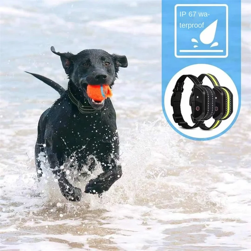 PM101 Remote Control Pet Dog Anti-Barking Collar Electronic Vibration Bark Shock Collar - Grey