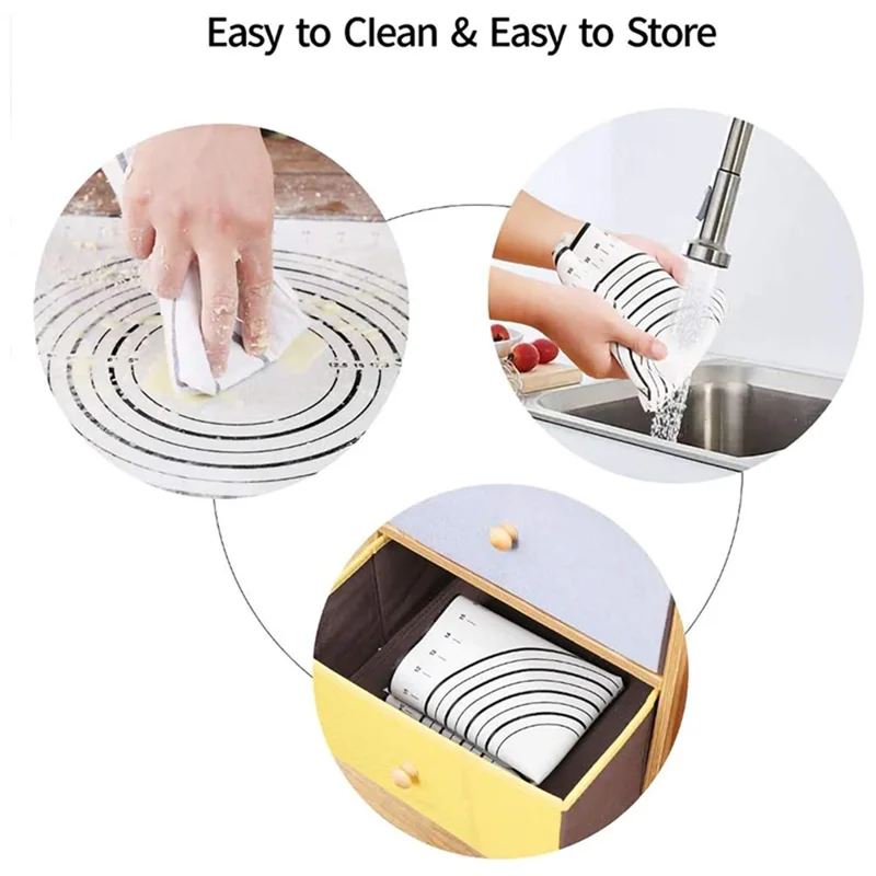 40x60CM Non-stick Pad Fiberglass Cloth + Silicone Pastry Mat Dough Rolling Mat 0.35MM Thick (BPA-Free, No FDA Certified) - Black