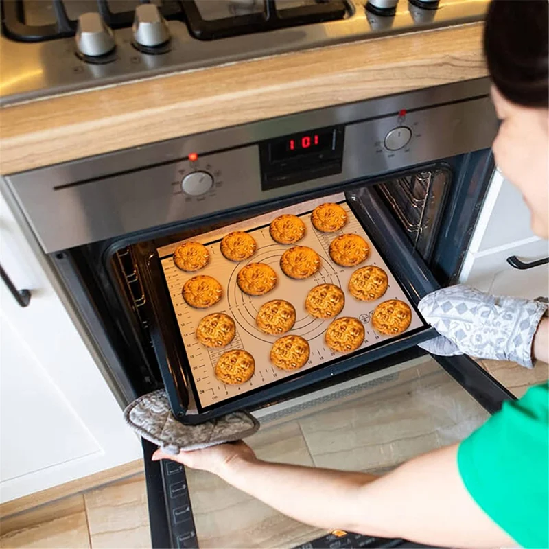 60x60CM Fiberglass Cloth + Silicone Pastry Mat Placement Mat Non-stick Dough Rolling Pad (BPA-Free, No FDA Certified) - Black