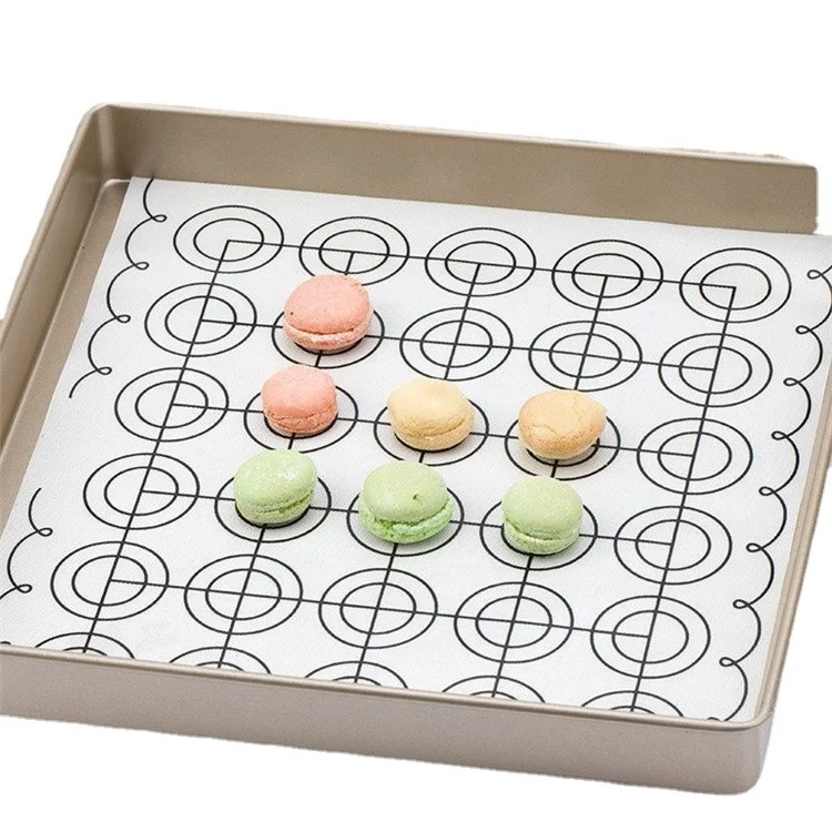 26x60cm Fiberglass Cloth + Silicone Macaron Baking Mat Non Stick Kneading Dough Pad Cookies Pastry Sheet Liner (BPA-Free, No FDA Certified) - Black