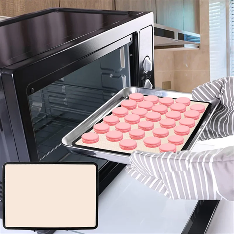 Silicone Baking Mat Cookie Pad Rolling Dough Mat Non-stick Oven Sheet, Round Edge / 29.5x42cm (BPA-Free, No FDA Certified) - Grey