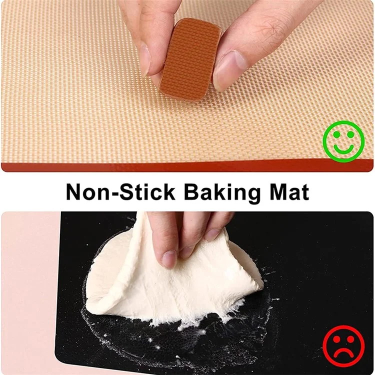 Non-stick Silicone Baking Mat Cookie Pad Rolling Dough Mat Oven Sheet, Cutted Edge / 29.5x42cm (BPA-Free, No FDA Certified) - Red