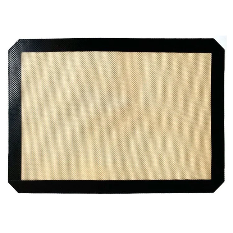 Mat de Pâte à Rouler Tapis à Bicarbonate de Cuisson à Bicarbonate de Boulangerie en Silicone, Bord, Bord Coupé / 30x20cm (sans Bpa, Sans FDA Certifié) - Noir