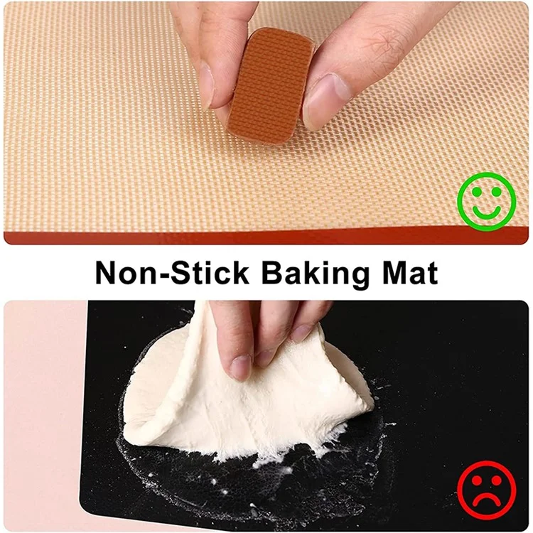 Rotolamento Pasta Mat Non-stick Silicone Tappetino da Forno Biscotto Pad Foglio, Bordo Tagliato / 30x20cm (Senza BPA, Senza Certificazione FDA) - Nero