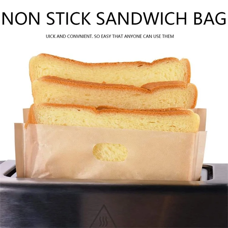 5 Stück 17x19cm hochtemperaturbeständige PTFE-Toasterbeutel, rutschfest, mikrowellenfest, Brotbeutel (BPA-frei, ohne FDA-Zertifikat)