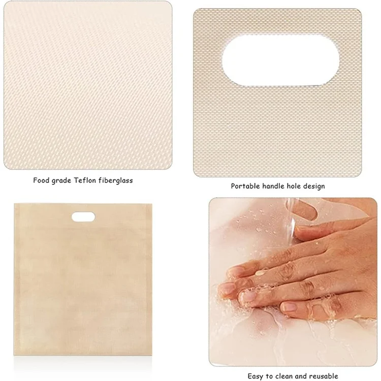 5 pièces de 16 x 18 cm PTFE Sac Grille-Pain Résistant à Haute Température Non-Stick Sac à Pain Micro-Ondes (Sans BPA, Pas de Certificat FDA)